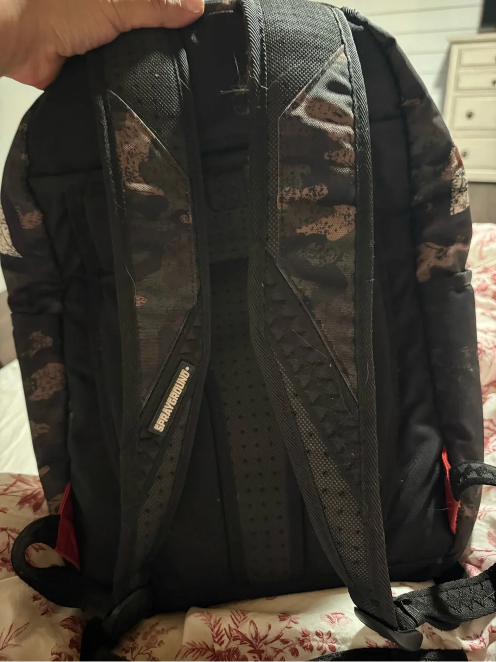 Men's camo sprayground backpack - Red Accent